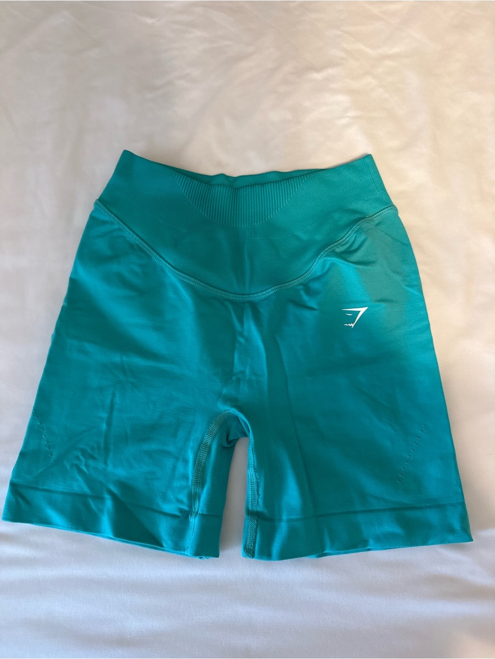 Gymshark High-Waist Seamless Bike Shorts - Teal Green